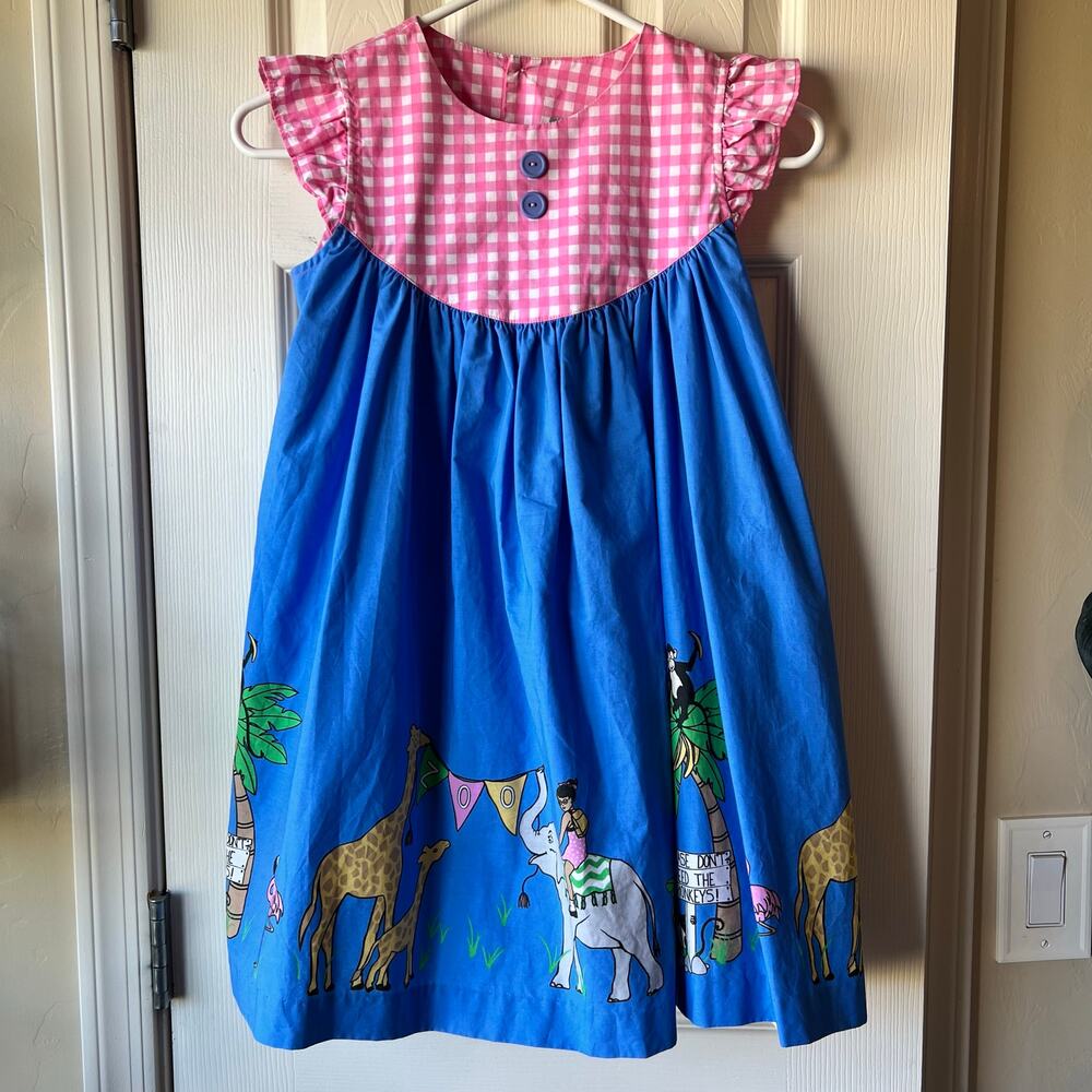 Eleanor Rose Field Trip Zoo Animals Gigi Dress - Picture 2 of 10